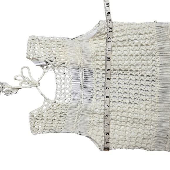 Anthropologie Line & Dot Karolina Crochet White Dress Size: M - Picture 4 of 7